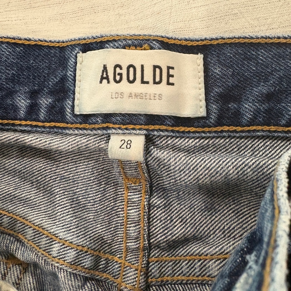 Agolde Blue Straight Leg Jeans Classic Style - Picture 4 of 6